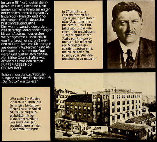 Bild aus einem alten Katalog mit Infos über die Firma KACO und dem Gründer